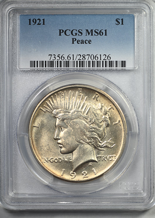1921 Peace Dollar $1 PCGS MS61