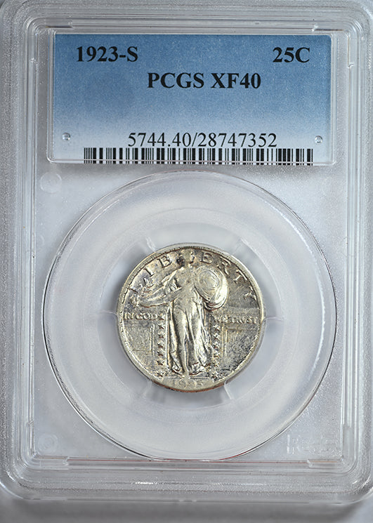 1923-S Standing Liberty Quarter 25C PCGS XF40