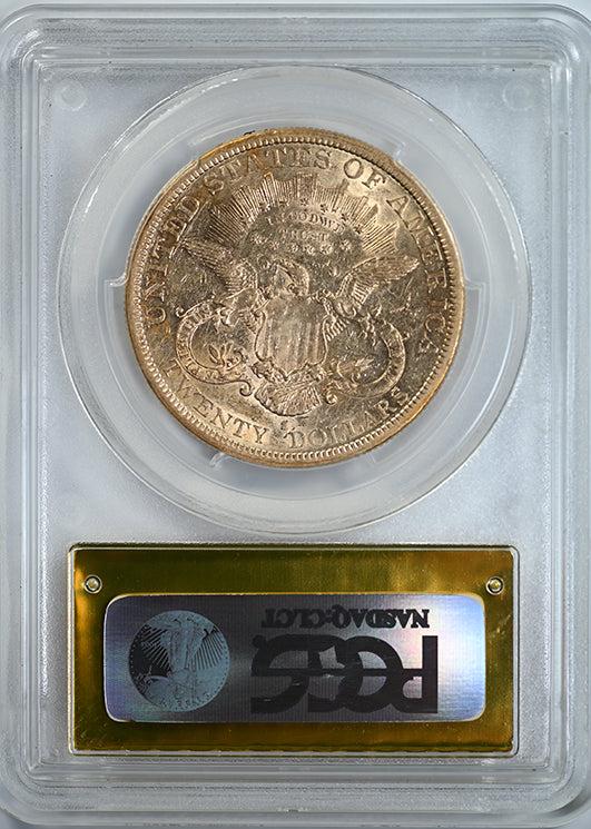 1878-S Liberty Head Gold Double Eagle $20 PCGS AU50 - Saddle Ridge Hoard Reverse Slab