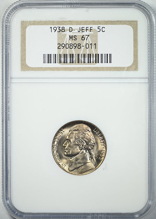 1938-D Jefferson Nickel 5C NGC MS67