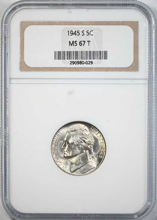 1945-S Jefferson War Nickel 5C NGC MS67