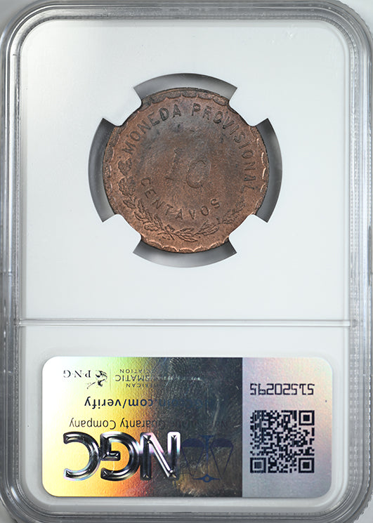 1915 Mexico Oaxaca 10C Centavos NGC MS63BN - 6th Bust