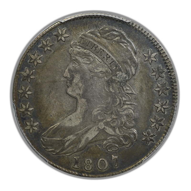 1807 Capped Bust Half Dollar 50C PCGS VF35 CAC - Large Stars 50/20 Obverse