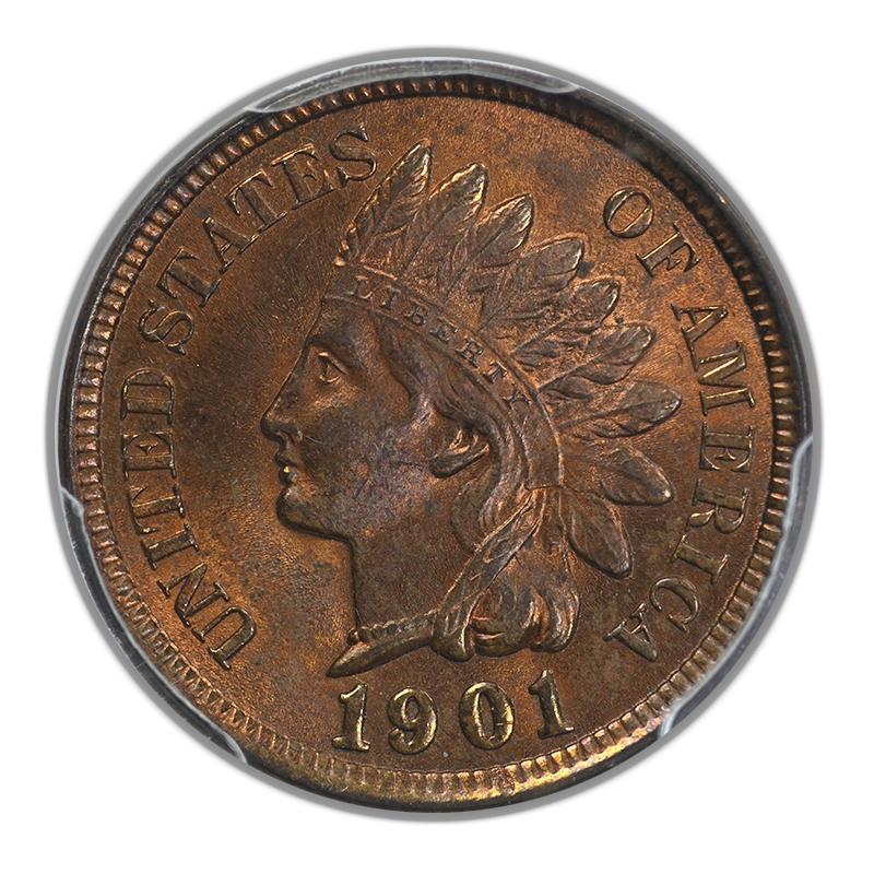 1901 Indian Head Cent 1C PCGS MS64RB Obverse
