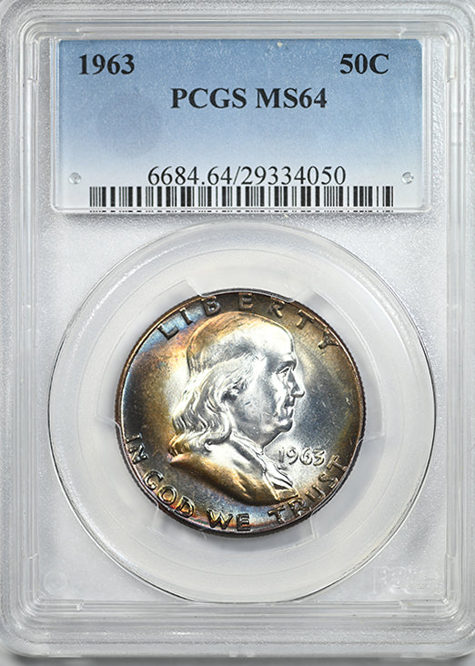 1963 Franklin Half Dollar 50C PCGS MS64 - TONED!