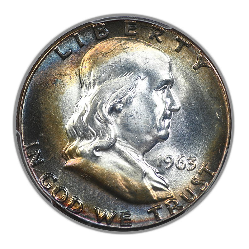 1963 Franklin Half Dollar 50C PCGS MS64 - TONED!
