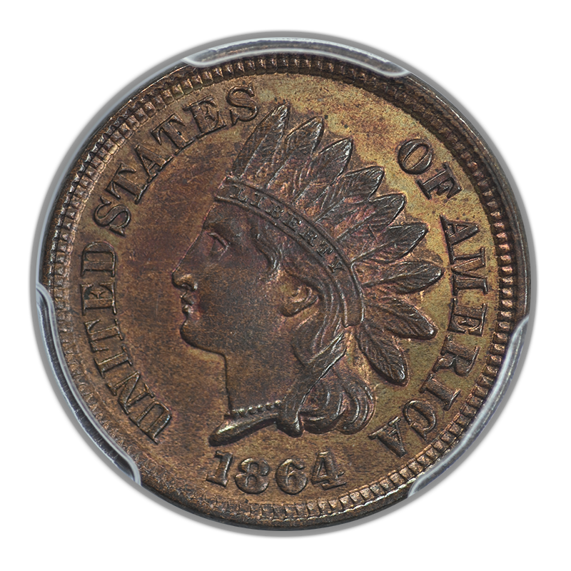 1864 Bronze Indian Head Cent 1C PCGS MS64BN Obverse