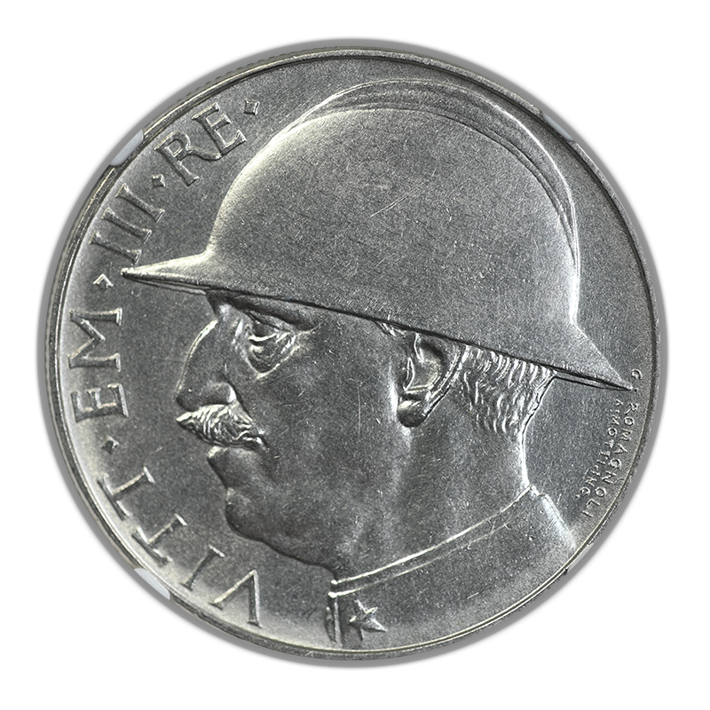 1928 R VI Italy 20L Lire NGC UNC Details - War Anniversary