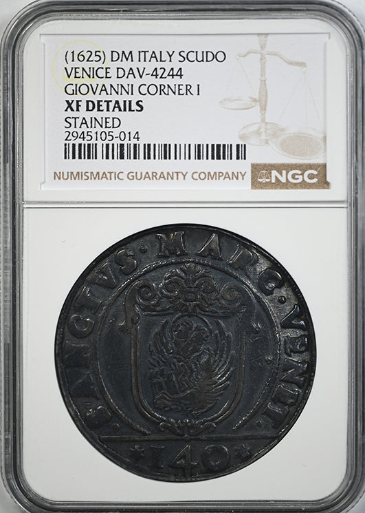 1625 DM Italy Scudo Venice DAV-4244 Giovanni Corner I NGC XF Details