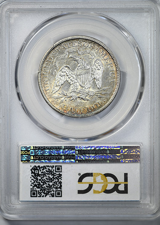 1867-S Doubled Die Reverse Liberty Seated Half Dollar 50C PCGS AU58 - DDR WB-102