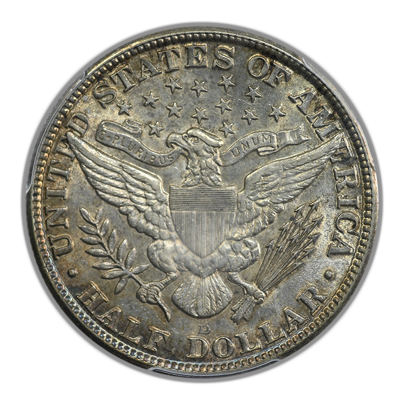 1915-D Barber Half Dollar 50C PCGS AU58 CAC Reverse