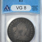 1799/8 Draped Bust Dollar $1 ANACS VG8 B-2