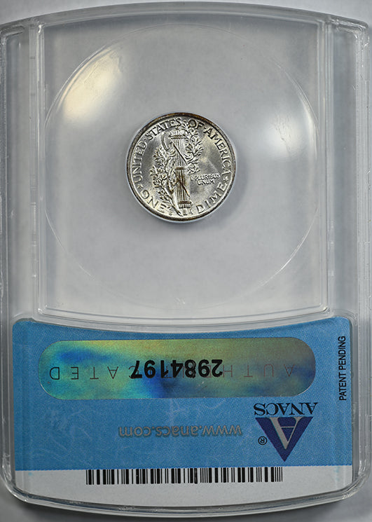 1917-S Mercury Dime 10C ANACS MS63FB - Full Bands
