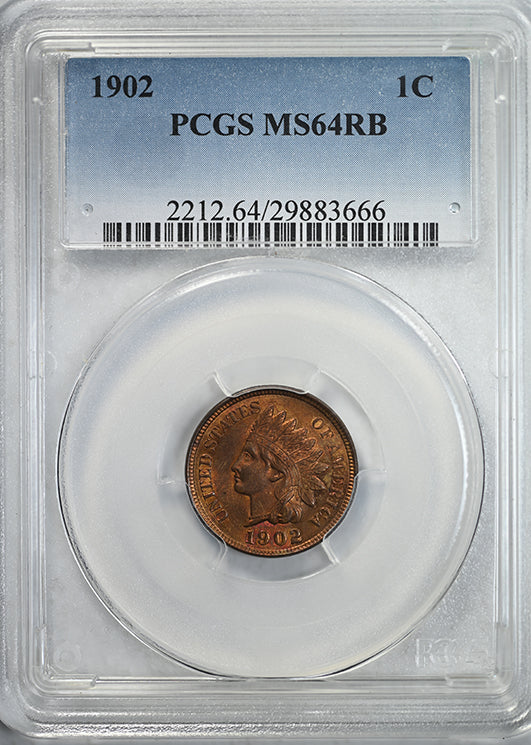1902 Indian Head Cent 1C PCGS MS64RB Obverse Slab