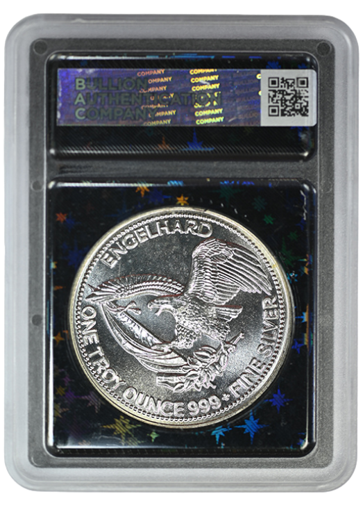 1986 Engelhard Prospector Type 2 1oz Silver Round BAC 9.5