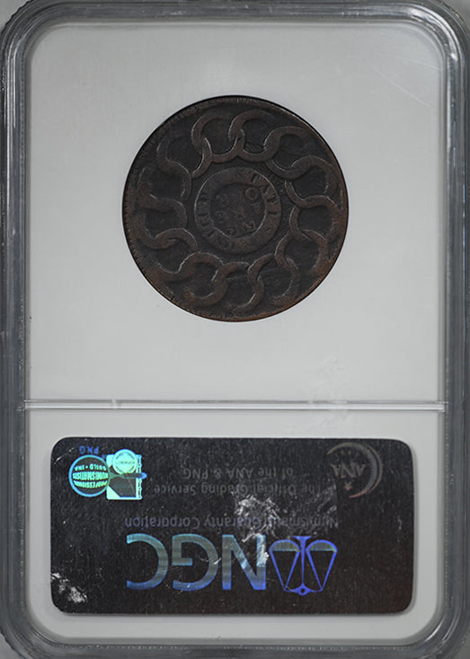 1787 Fugio Cent 1C 4 Cinq P.R. 'States United' NGC VF25BN