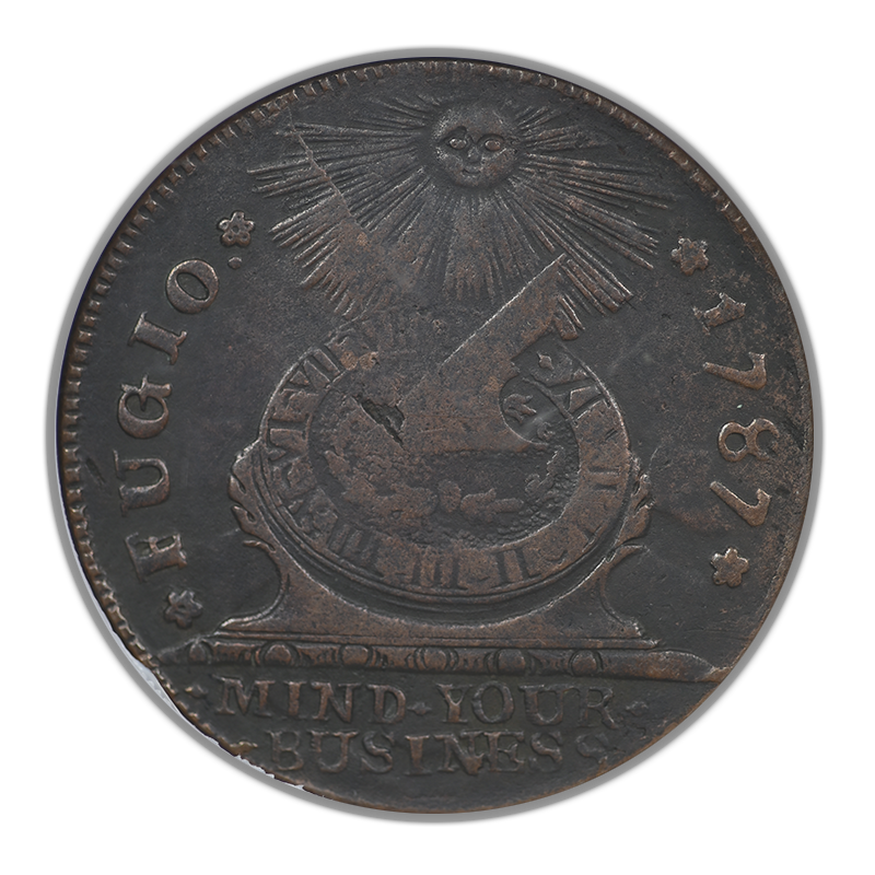 1787 Fugio Cent 1C 4 Cinq P.R. 'States United' NGC VF25BN