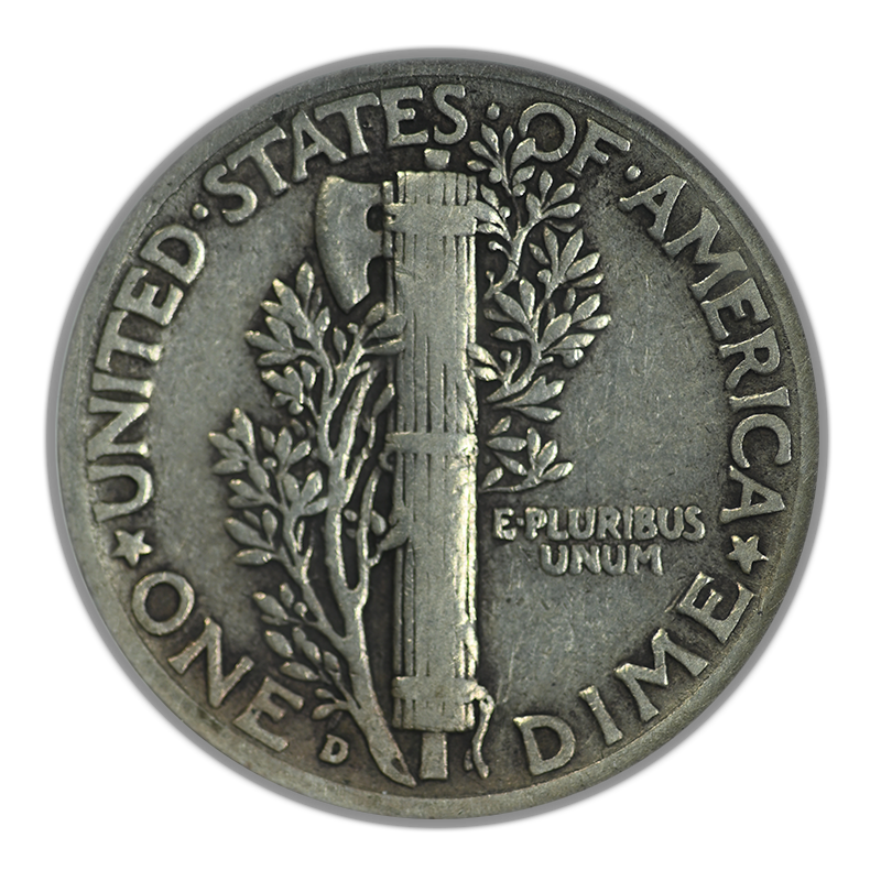 1942/1-D Mercury Dime 10C NGC F15