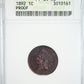 1892 Proof Indian Head Cent 1C ANACS PR64RB Obverse Slab