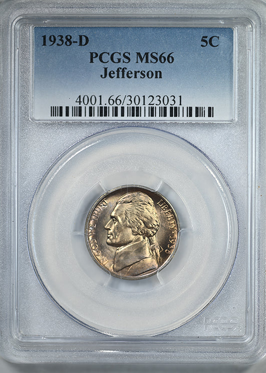 1938-D Jefferson Nickel 5C PCGS MS66