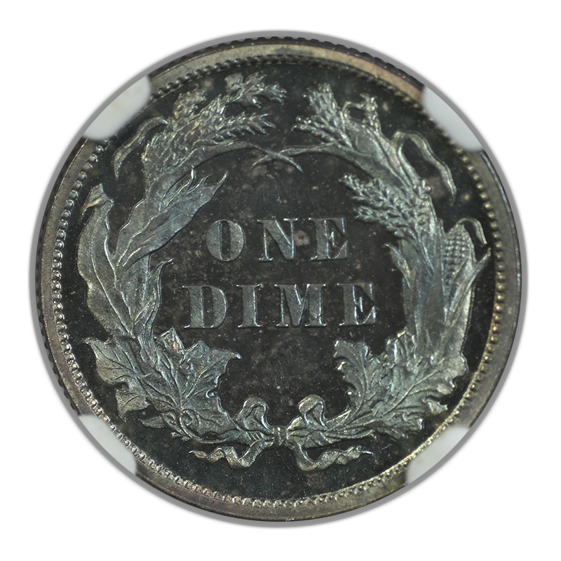 1880 Proof Liberty Seated Dime 10C NGC PF66 - TONED!