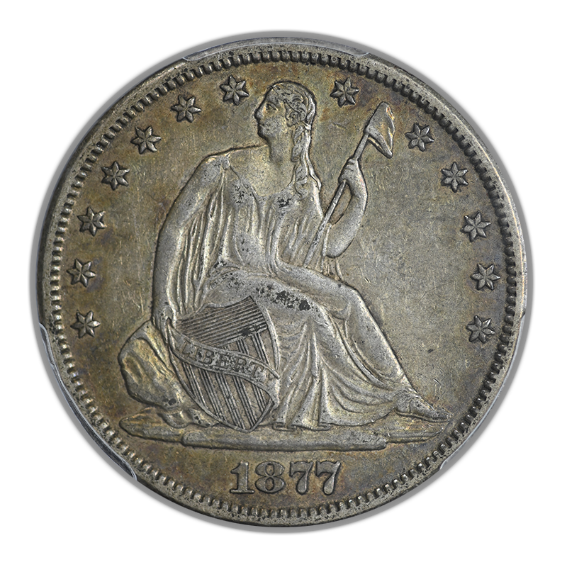 1877-CC Liberty Seated Half Dollar 50C PCGS XF45 CAC