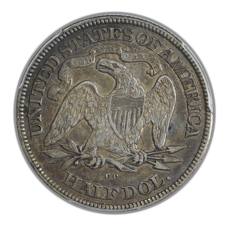 1877-CC Liberty Seated Half Dollar 50C PCGS XF45 CAC