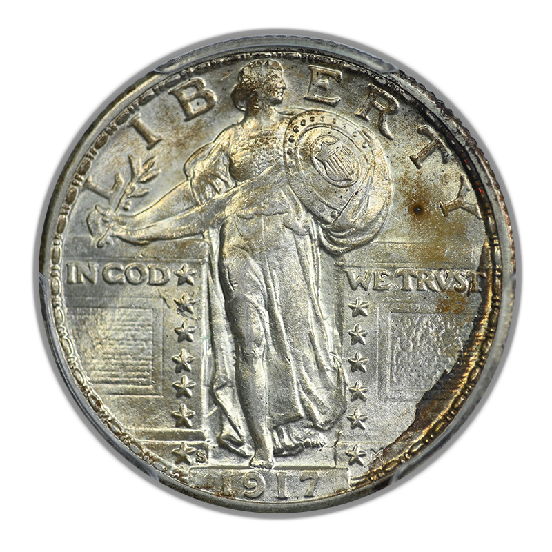 1917-S Type 2 Standing Liberty Quarter 25C PCGS MS63