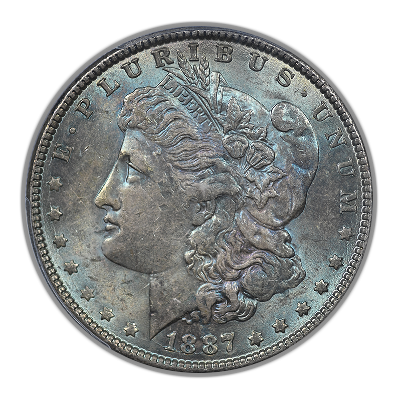 1887 Morgan Dollar $1 PCGS MS63 - DUAL SIDED TONED!