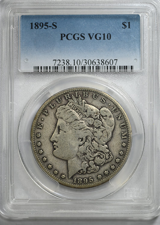 1895-S Morgan Dollar $1 PCGS VG10 Obverse Slab