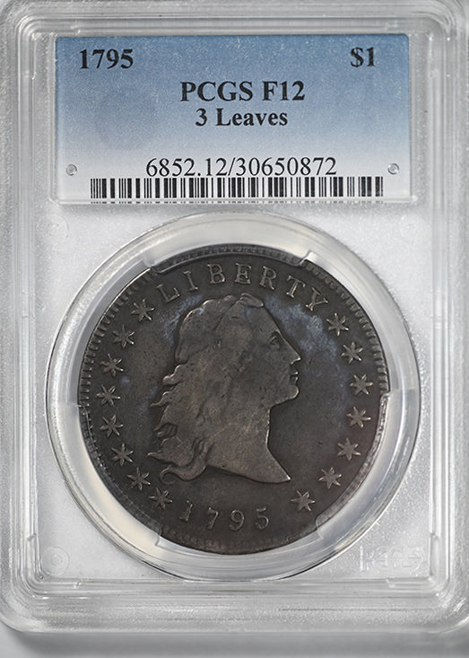 1795 Flowing Hair Dollar $1 PCGS F12 - 3 Leaves