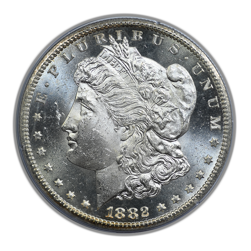 1882-CC Morgan Dollar $1 PCGS Rattler MS63DMPL - Deep Mirror Prooflike