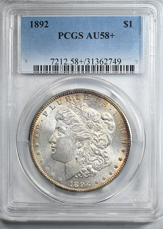 1892 Morgan Dollar $1 PCGS AU58+
