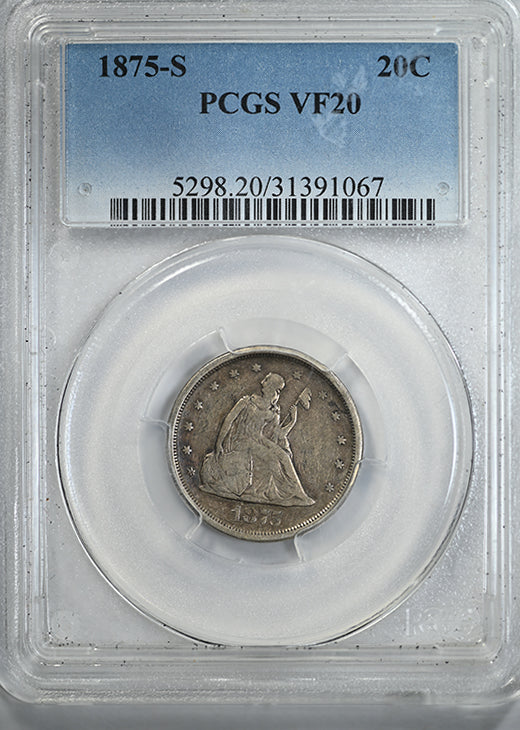 1875-S Twenty Cent Piece 20C PCGS VF20