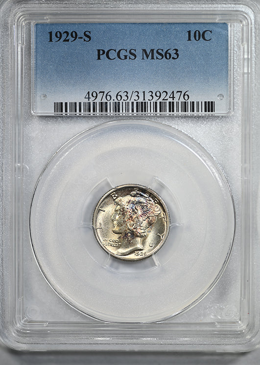 1929-S Mercury Dime 10C PCGS MS63