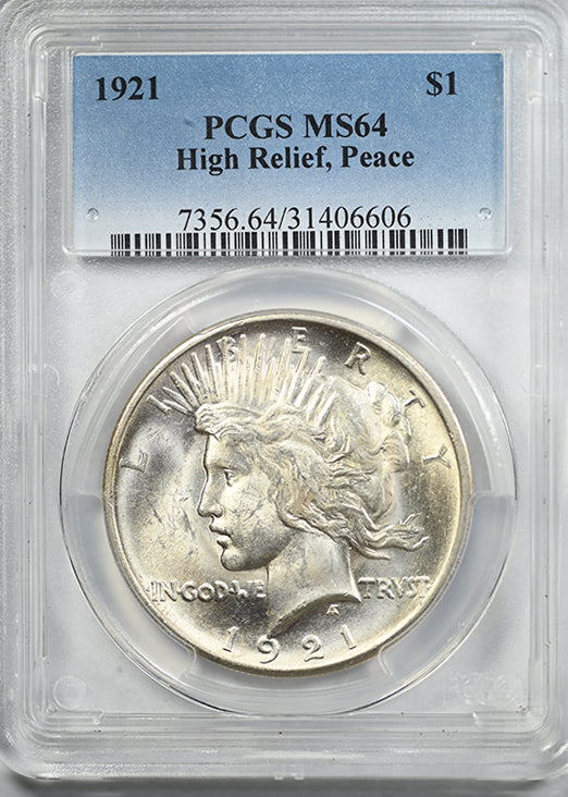 1921 Peace Dollar $1 PCGS MS64