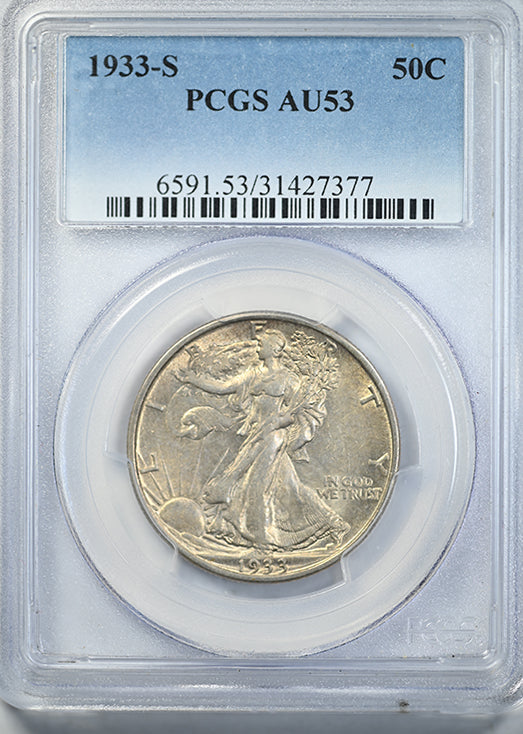 1933-S Walking Liberty Half Dollar 50C PCGS AU53