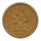 1866-S Liberty Head Gold Half Eagle $5 PCGS F12 CAC - Motto