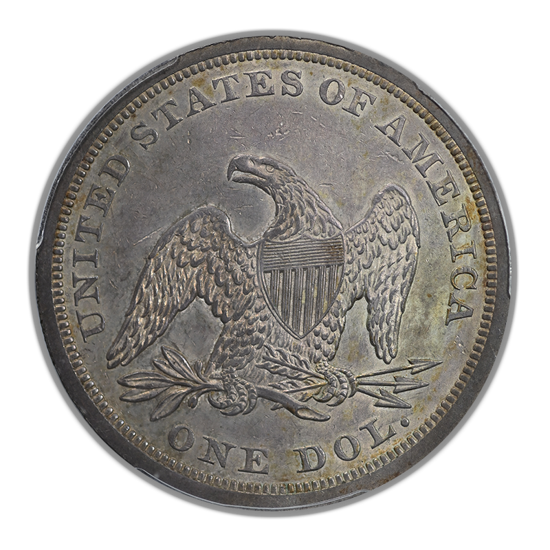 1843 Liberty Seated Dollar $1 PCGS AU55