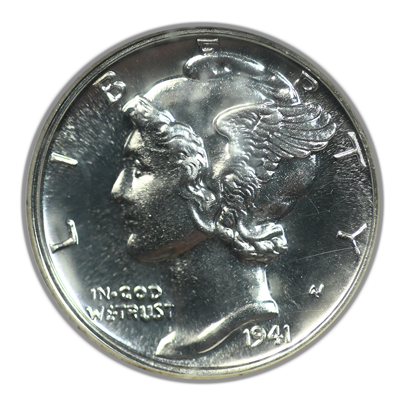 1941 Proof Mercury Dime 10C NGC PF65