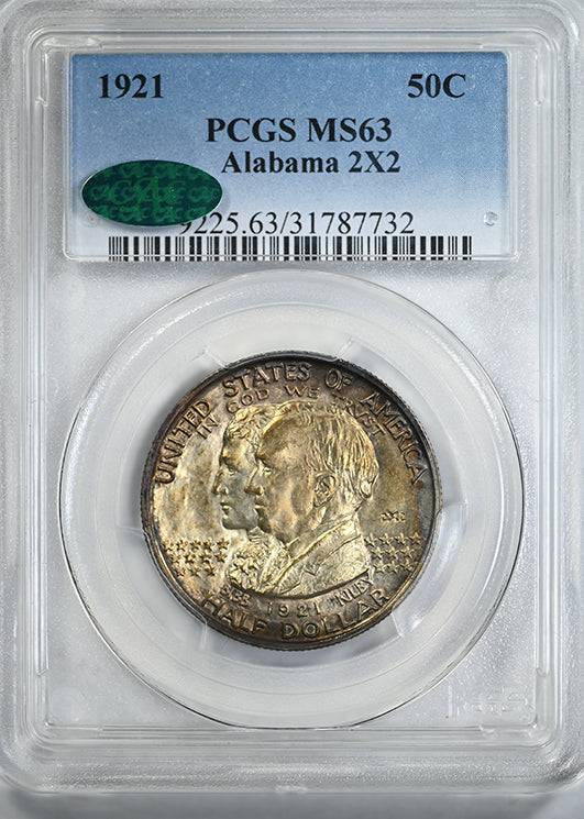 1921 Alabama 2x2 Classic Commemorative Half Dollar 50C PCGS MS63 CAC