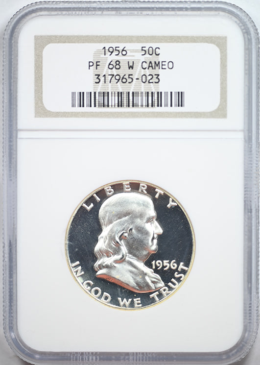 1956 Proof Franklin Half Dollar 50C NGC PF68CAM Cameo W