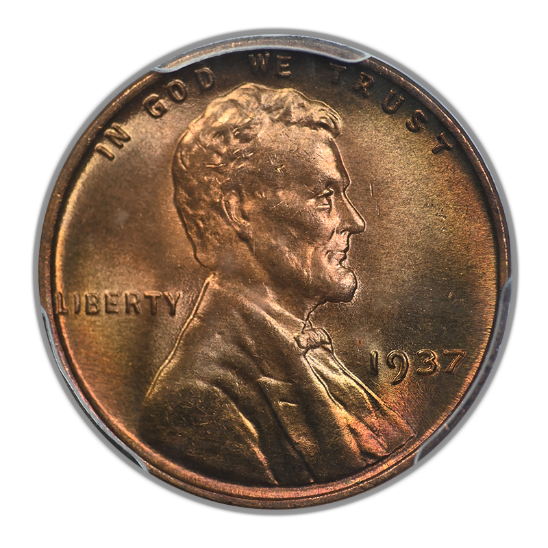 1937 Lincoln Wheat Cent 1C PCGS MS65RD CAC Obverse
