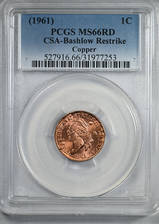 (1961) CSA-Bashlow Restrike Copper 1C PCGS MS66RD