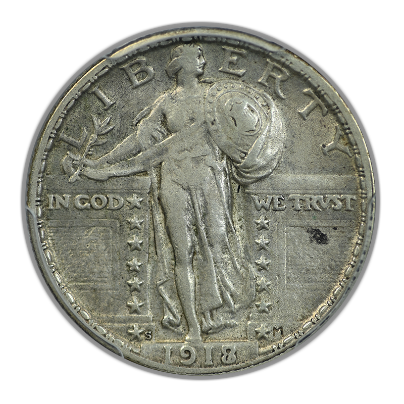 1918/7-S Standing Liberty Quarter 25C PCGS XF45 CAC