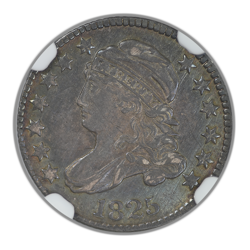 1825 Capped Bust Dime 10C NGC AU55 - TONED!