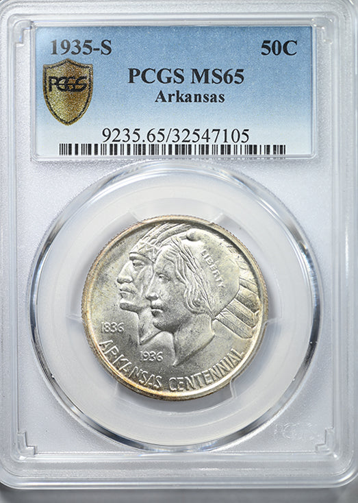 1935-S Arkansas Classic Commemorative Half Dollar 50C PCGS MS65