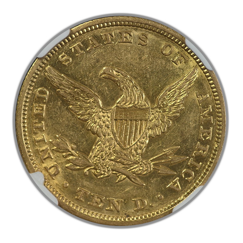 1847 Liberty Head Gold Eagle $10 NGC AU55 Reverse