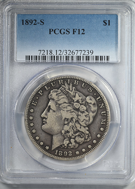 1892-S Morgan Dollar $1 PCGS F12