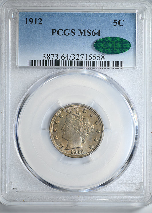 1912 Liberty V-Nickel 5C PCGS MS64 CAC